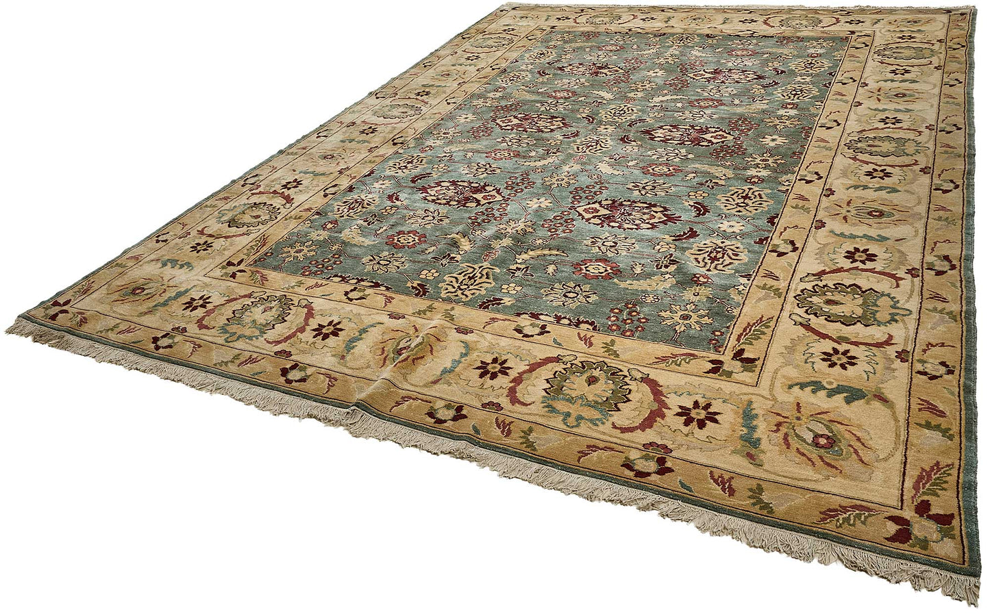 10x14 Beige Floral Oushak Rug - 51632