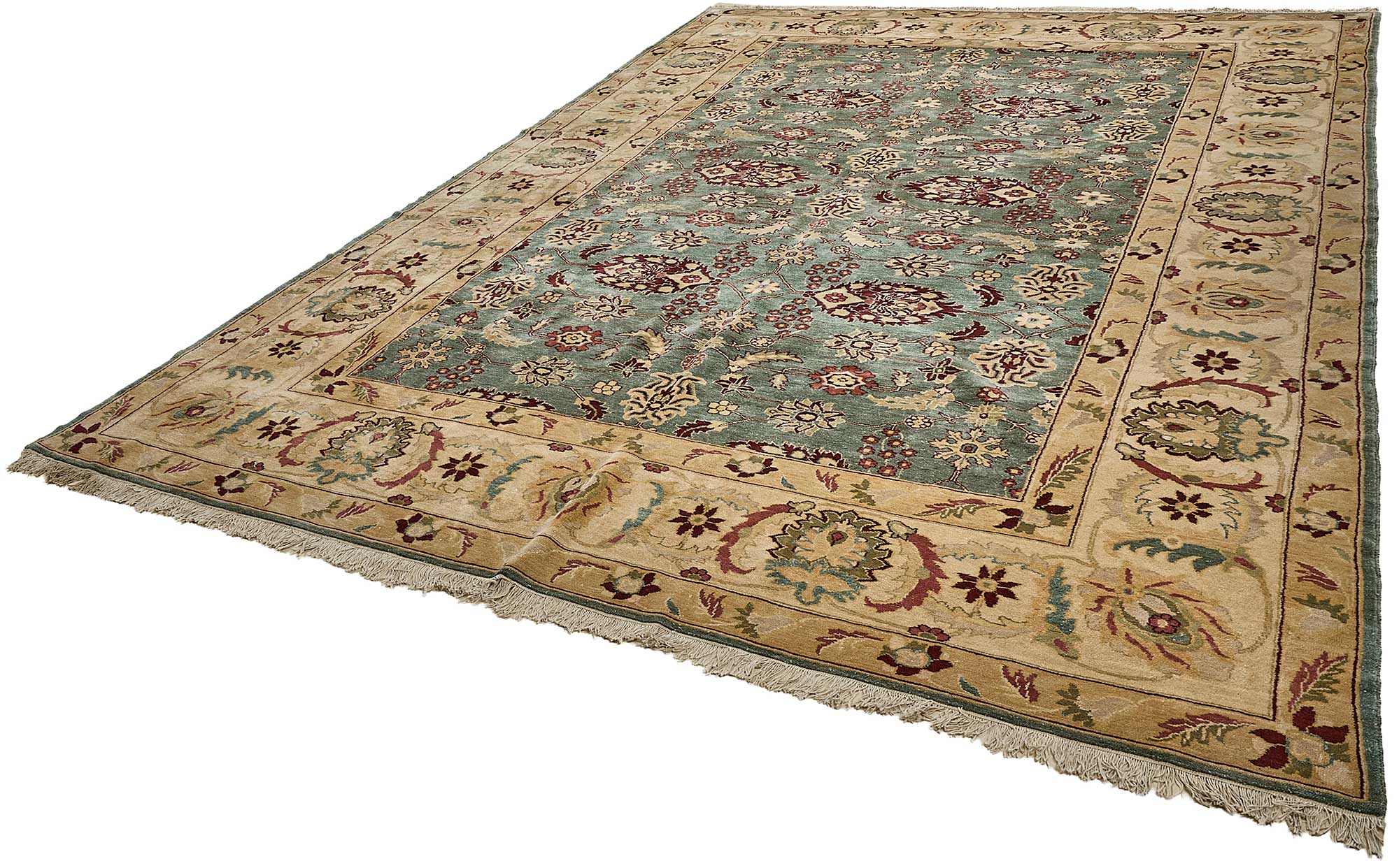 10x14 Beige Floral Oushak Rug - 51632