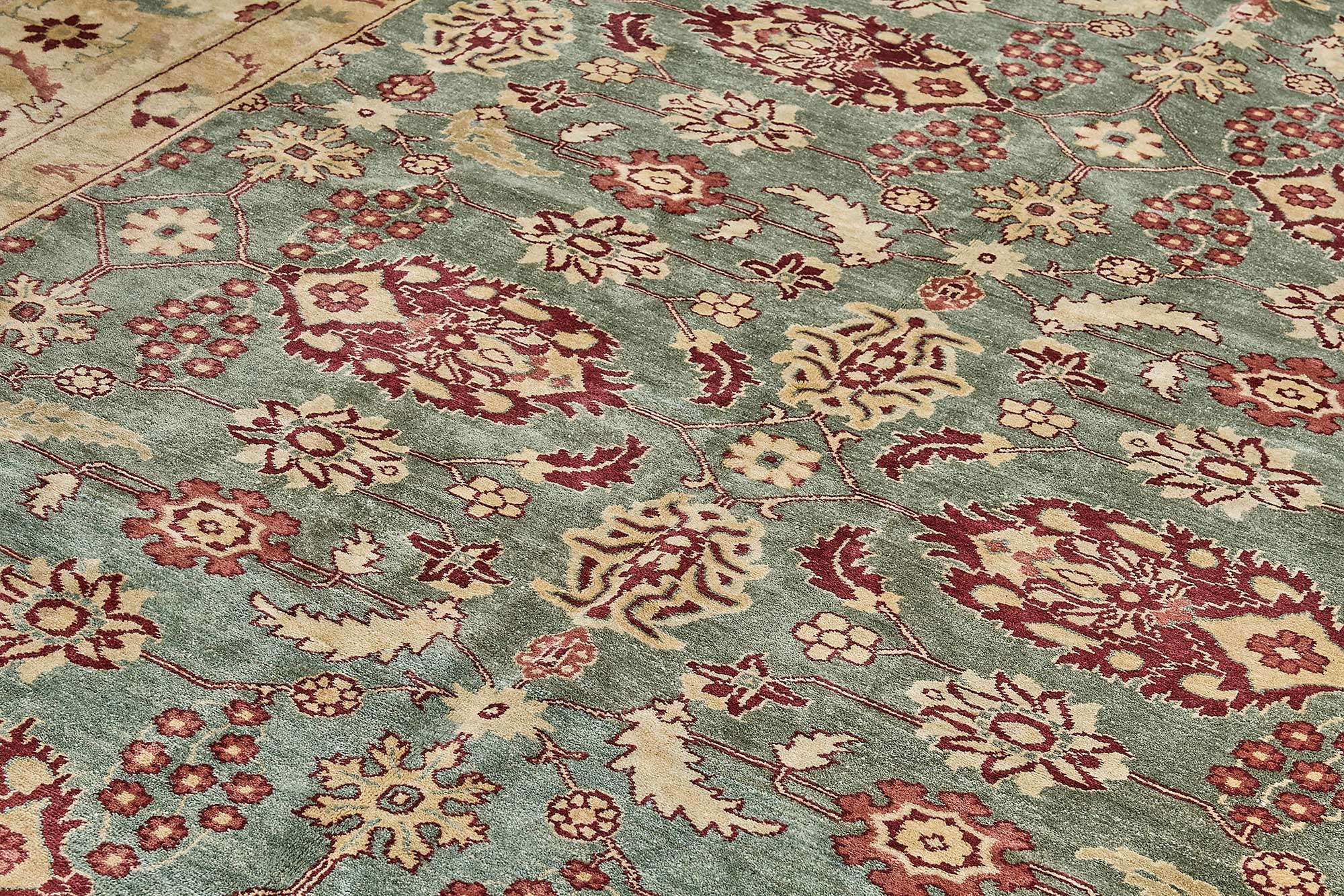 10x14 Beige Floral Oushak Rug - 51632