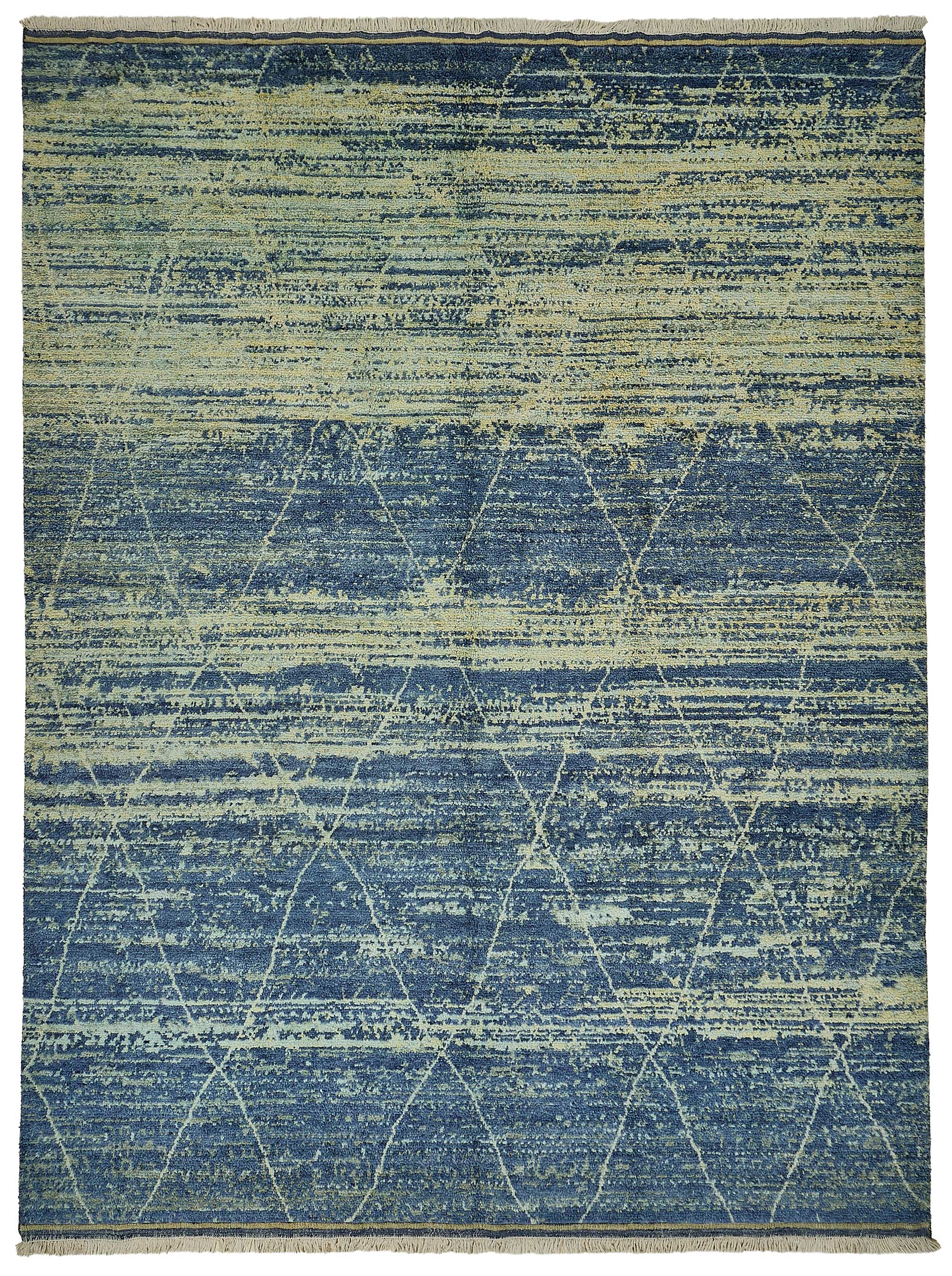 9x13 Blue Traditional Geometric Oushak Rug - 51634