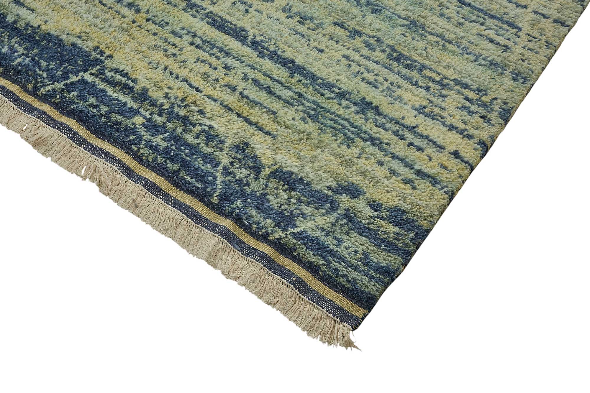 9x13 Blue Traditional Geometric Oushak Rug - 51634