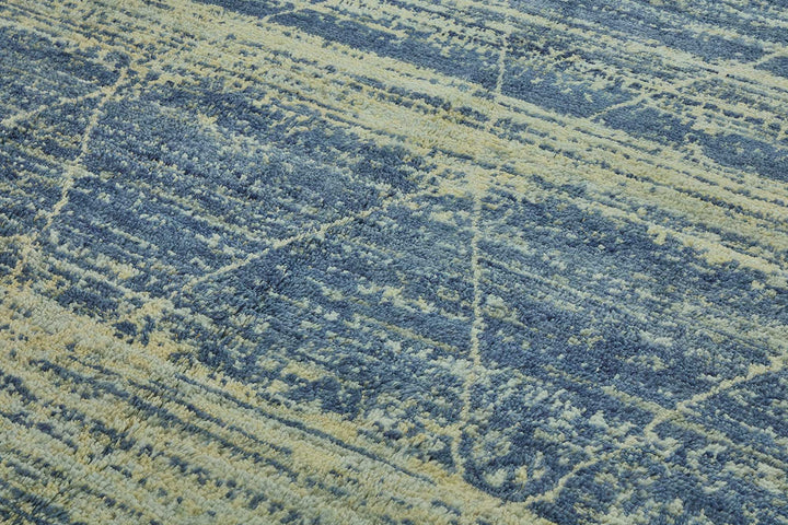 9x13 Blue Traditional Geometric Oushak Rug - 51634