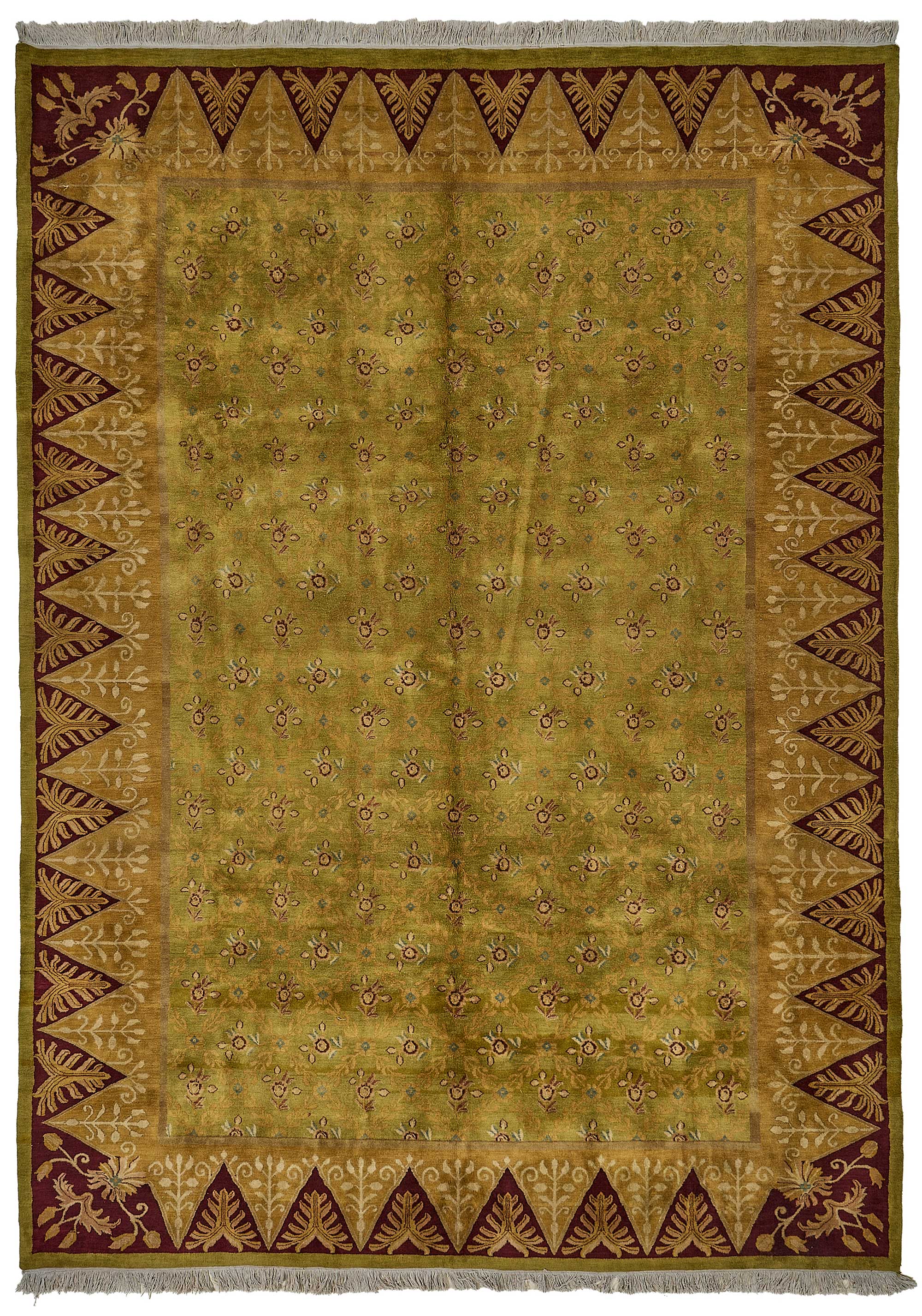10x13 Green Contemporary Oushak Rug - 51636