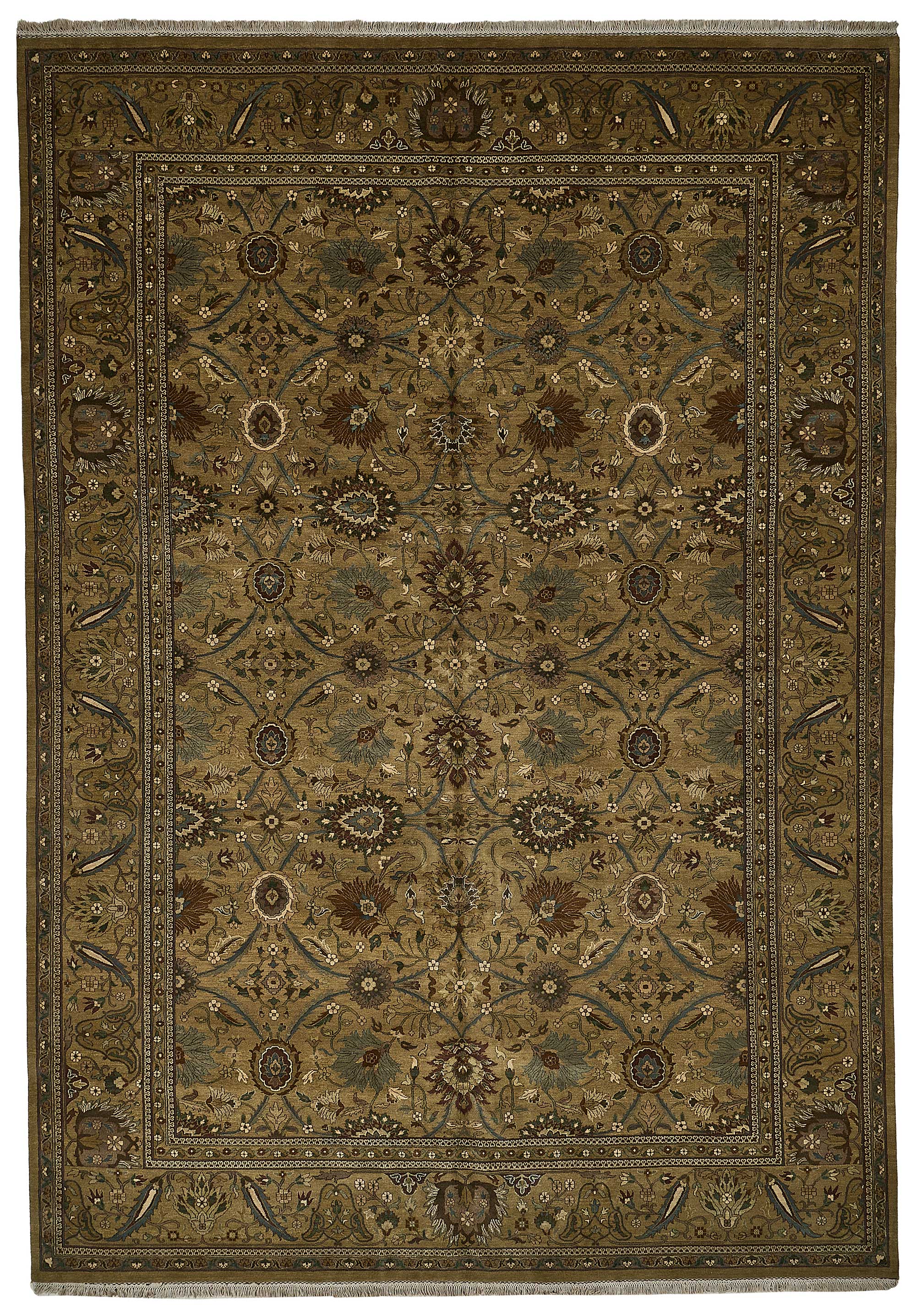 10x14 Brown Traditional Floral Oushak Rug - 51637