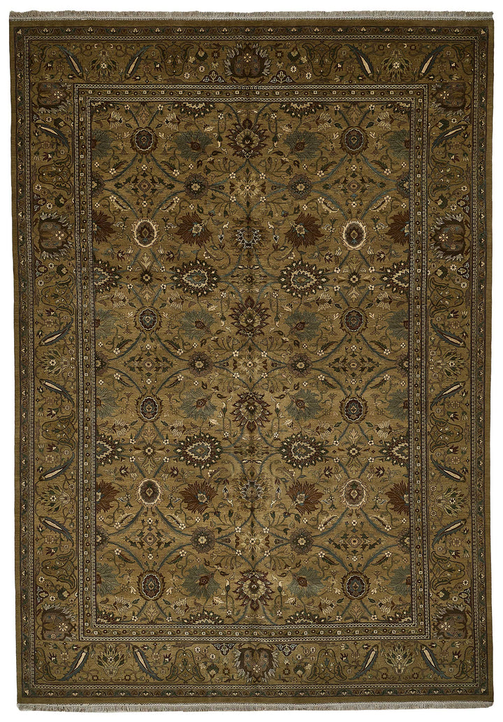 10x14 Brown Traditional Floral Oushak Rug - 51637