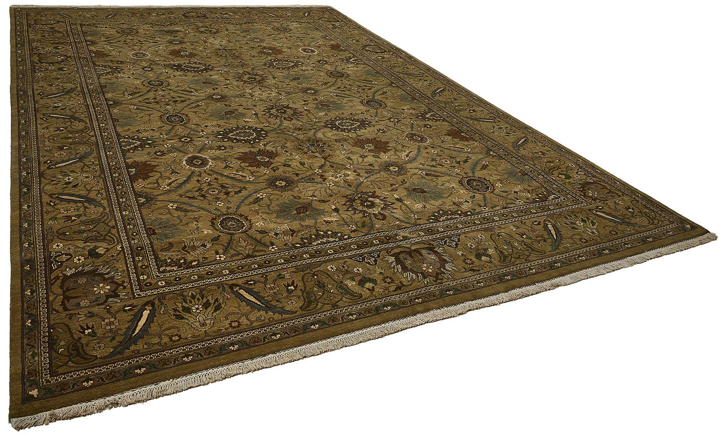 10x14 Brown Traditional Floral Oushak Rug - 51637