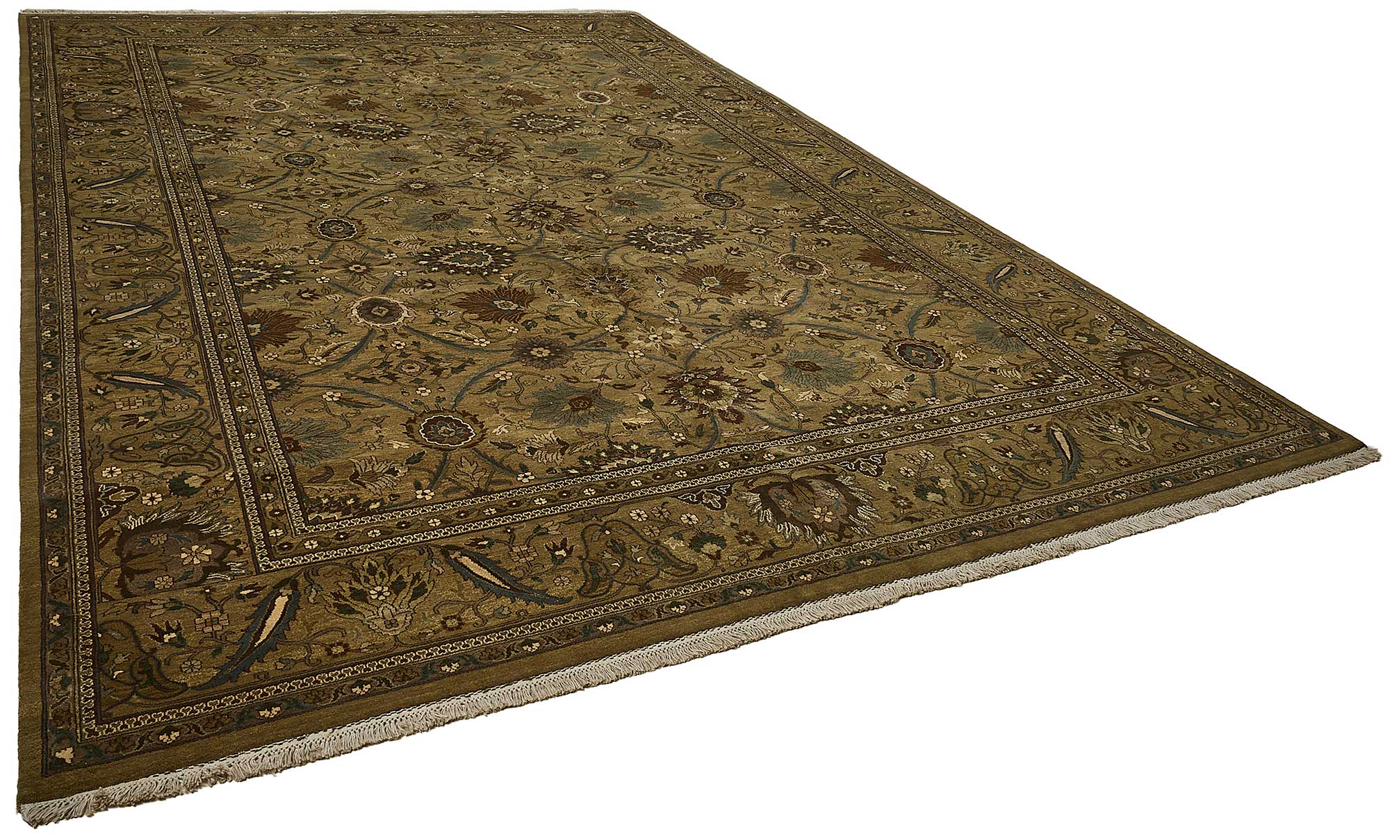 10x14 Brown Traditional Floral Oushak Rug - 51637