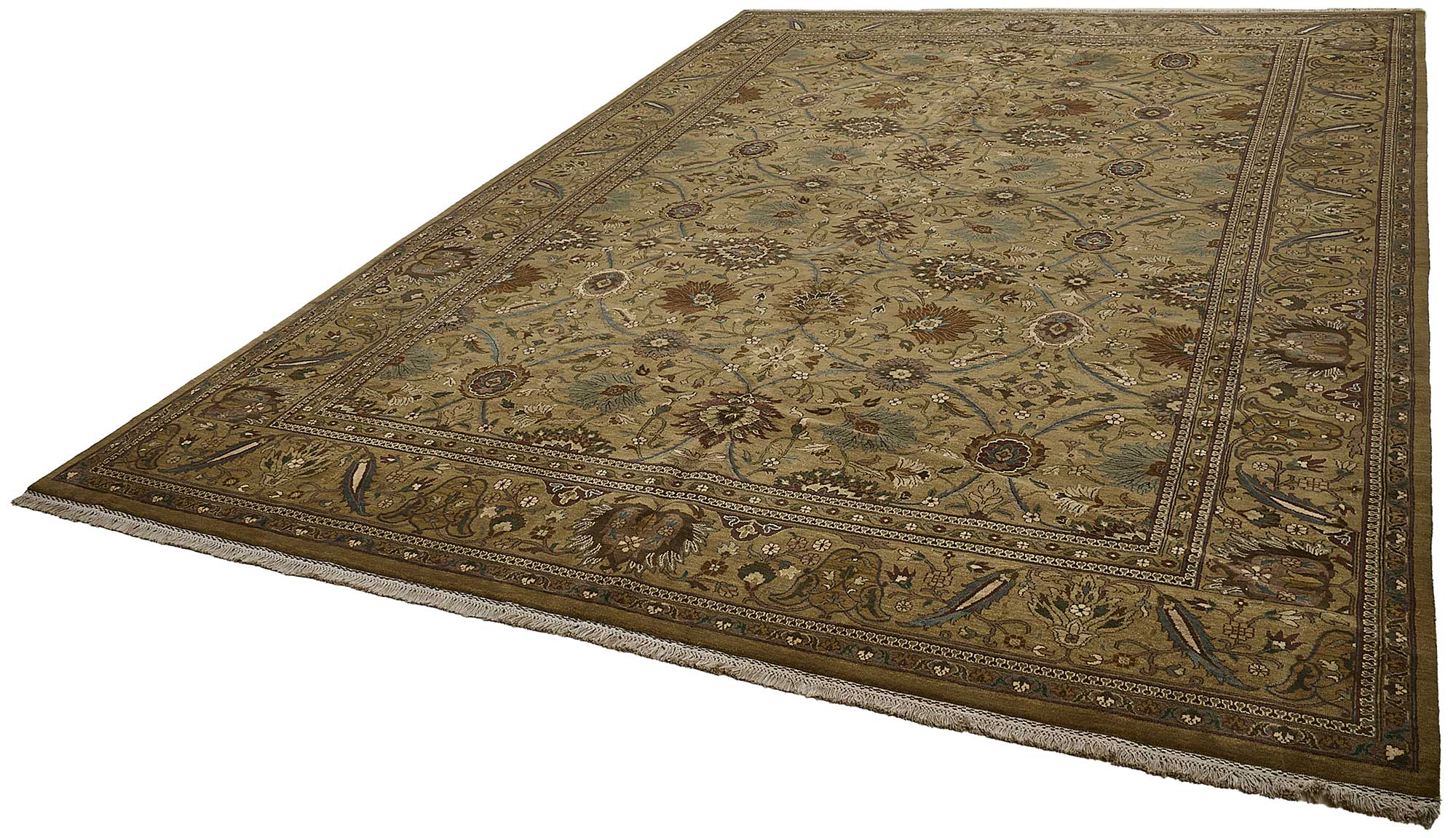 10x14 Brown Traditional Floral Oushak Rug - 51637