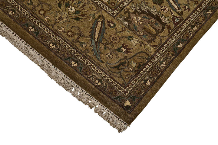10x14 Brown Traditional Floral Oushak Rug - 51637