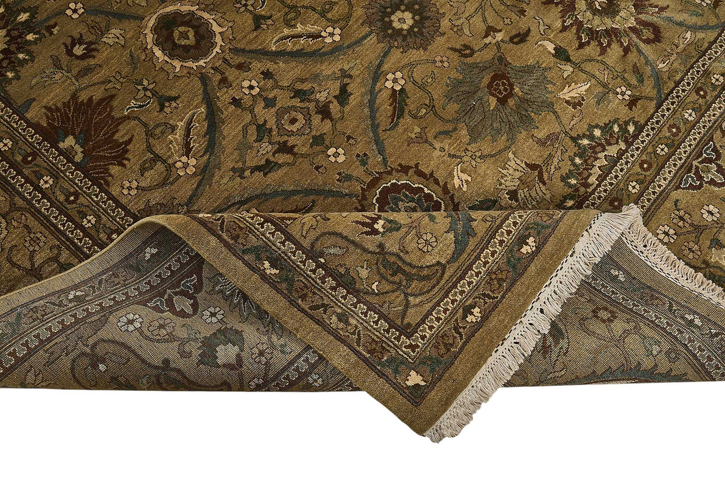 10x14 Brown Traditional Floral Oushak Rug - 51637