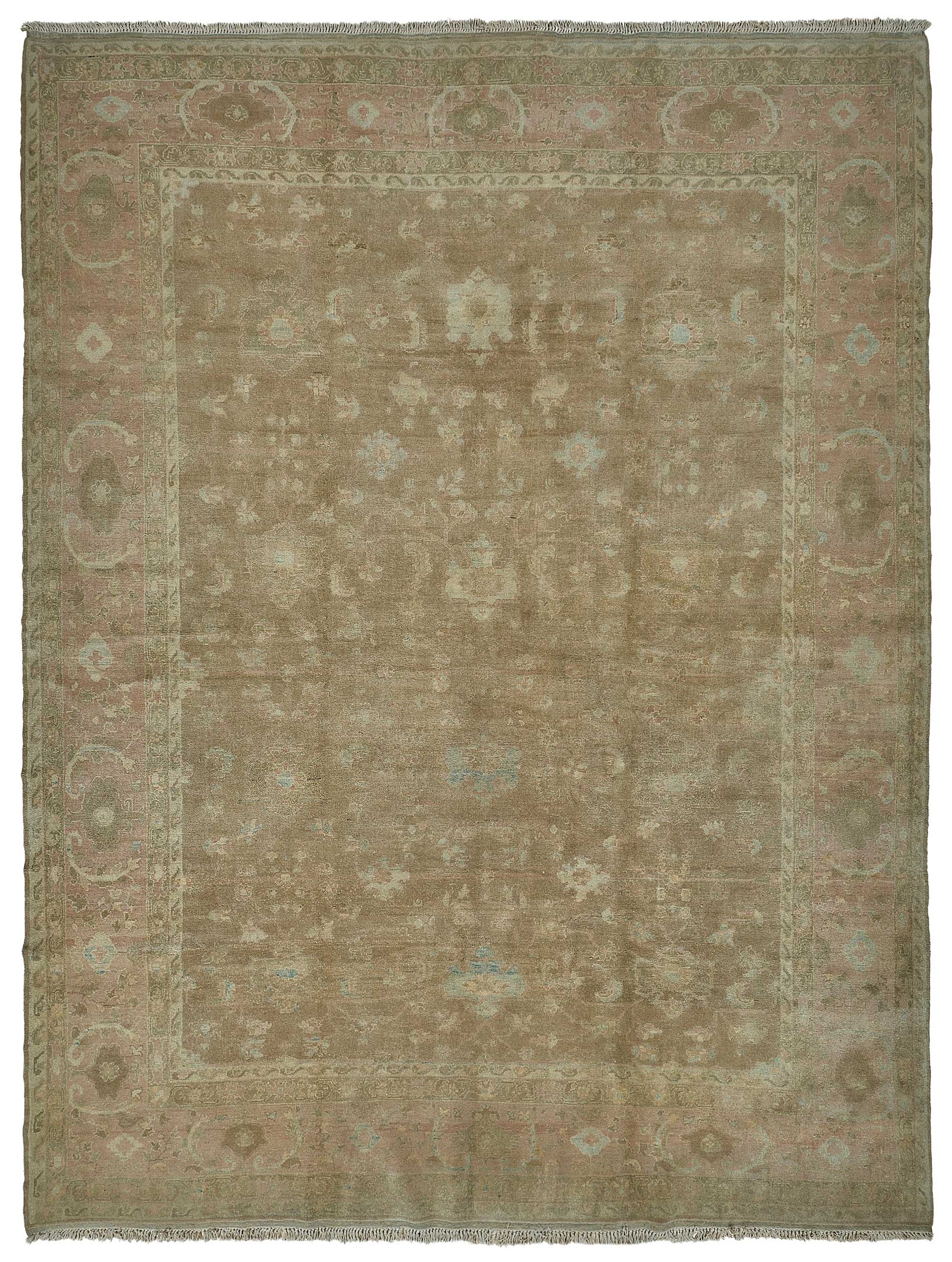 12x15 Brown Handmade Floral Oushak Rug - 51638
