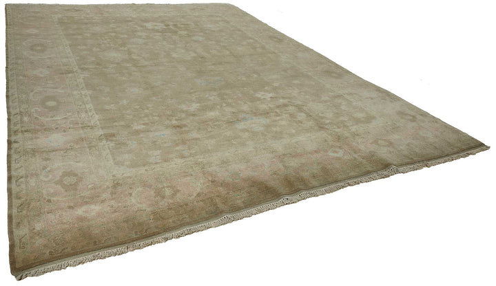 12x15 Brown Handmade Floral Oushak Rug - 51638