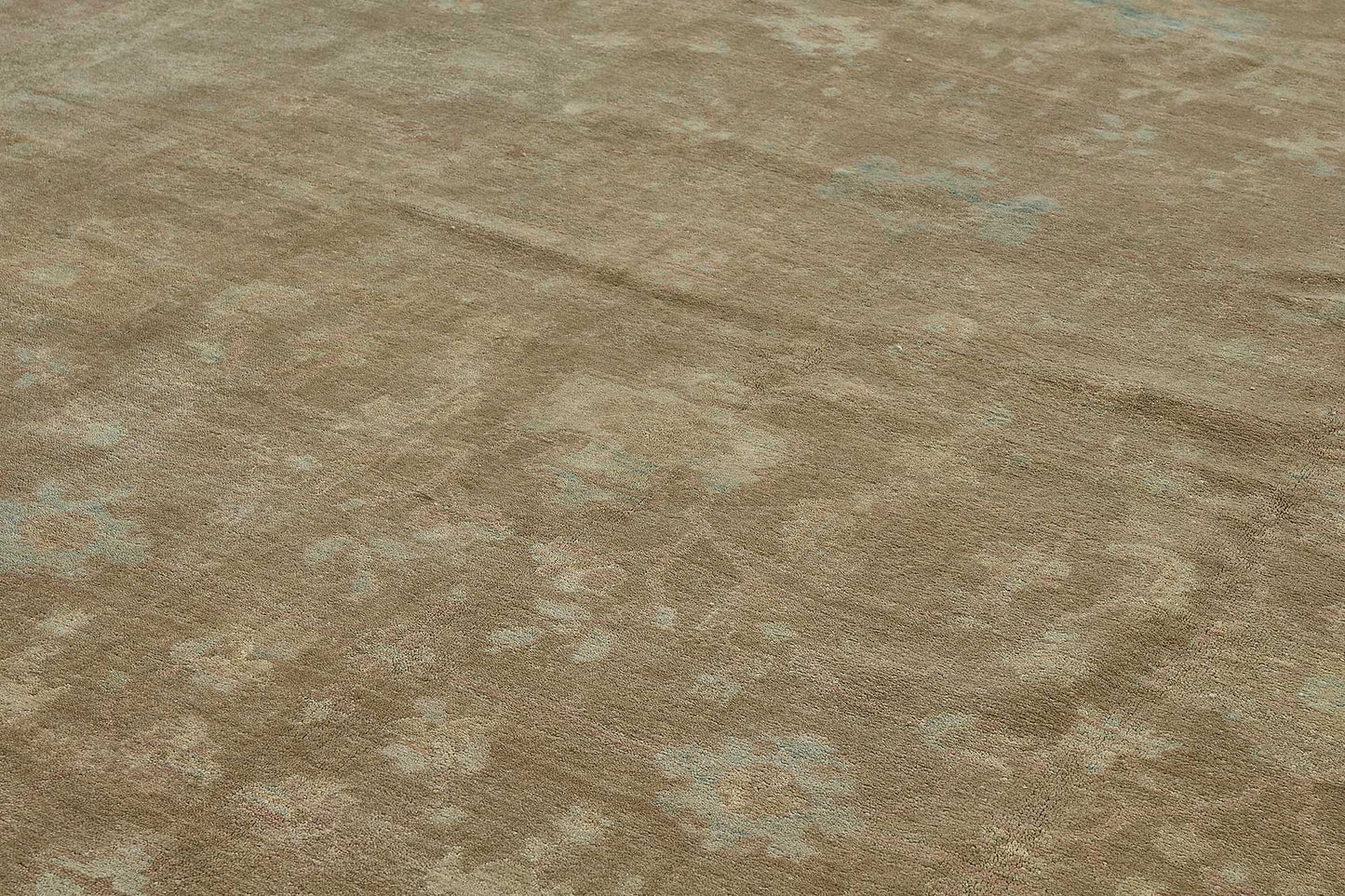 12x15 Brown Handmade Floral Oushak Rug - 51638