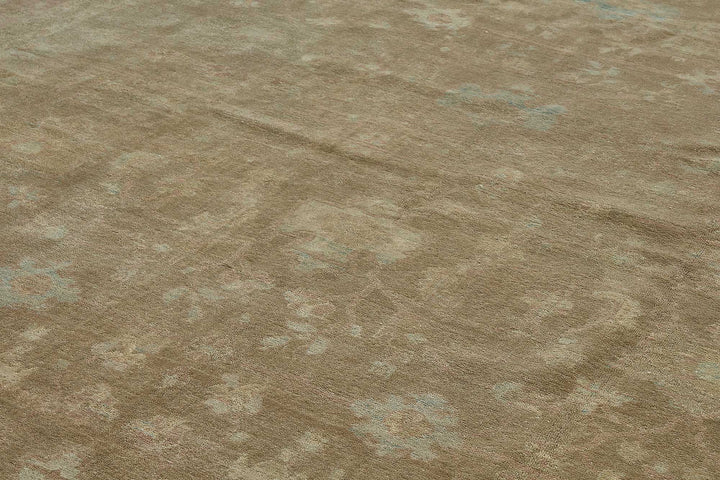 12x15 Brown Handmade Floral Oushak Rug - 51638