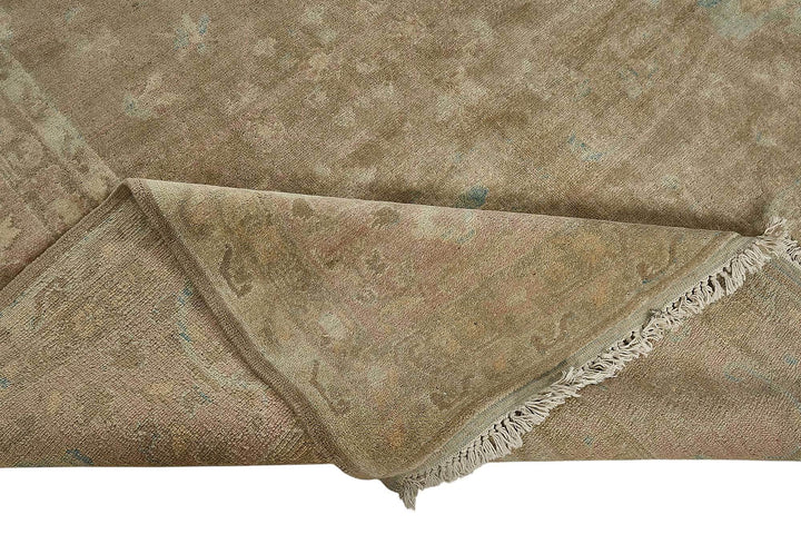 12x15 Brown Handmade Floral Oushak Rug - 51638