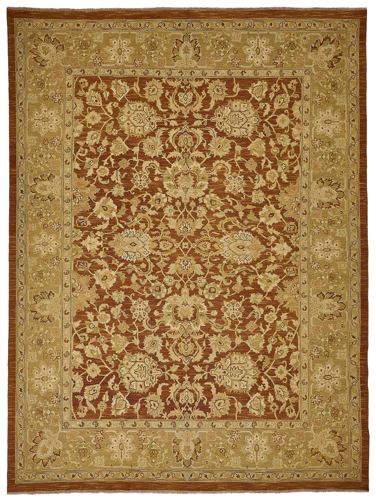 9x12 Red Turkish Floral Oushak Rug - 51639