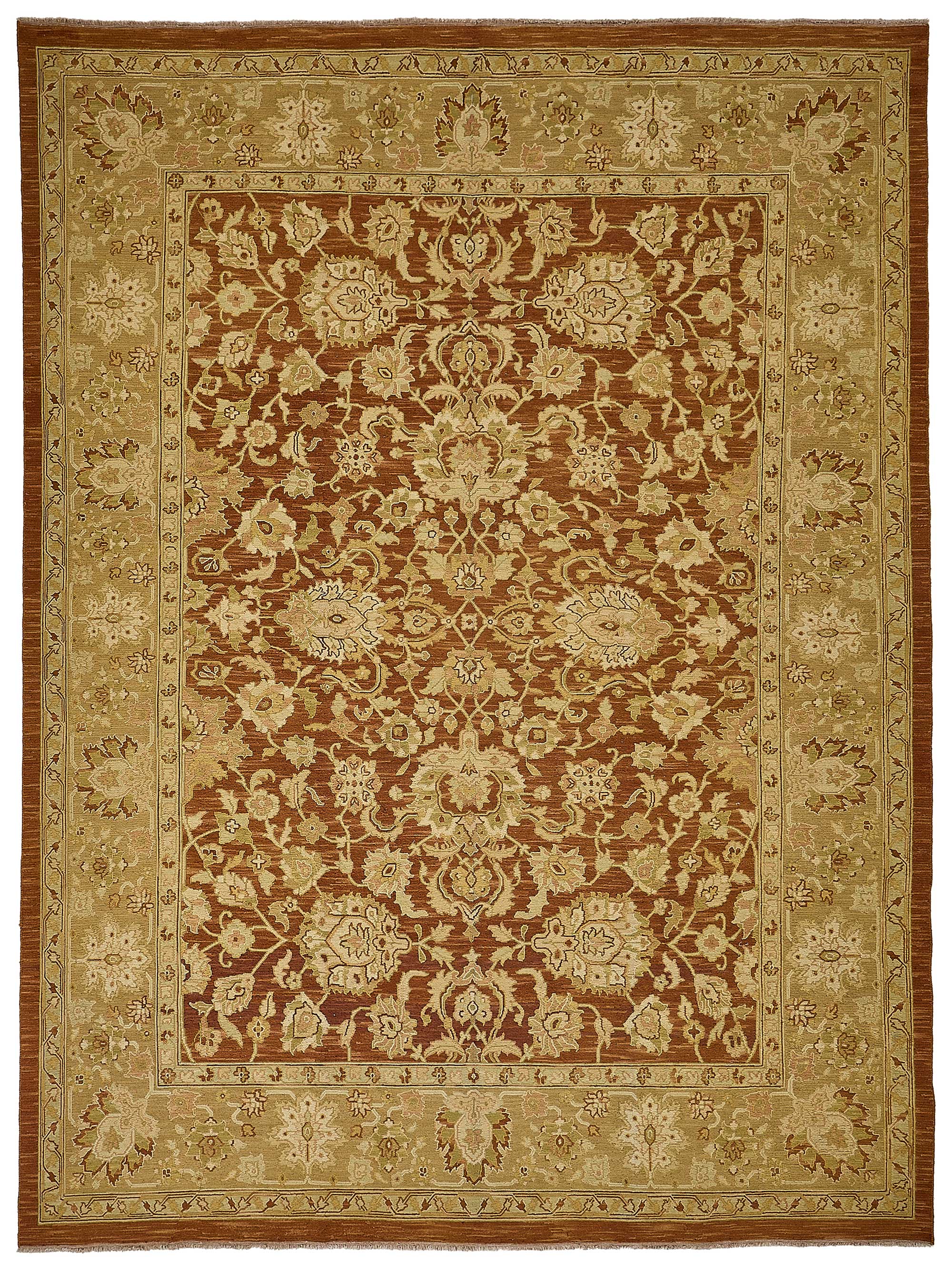 9x12 Red Turkish Floral Oushak Rug - 51639