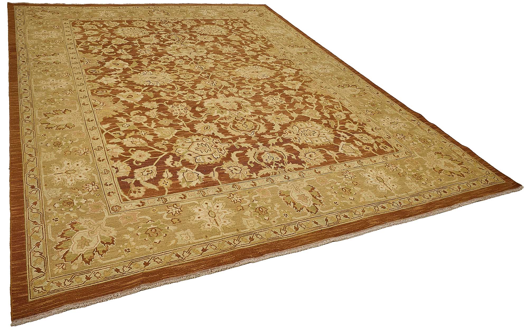 9x12 Red Turkish Floral Oushak Rug - 51639