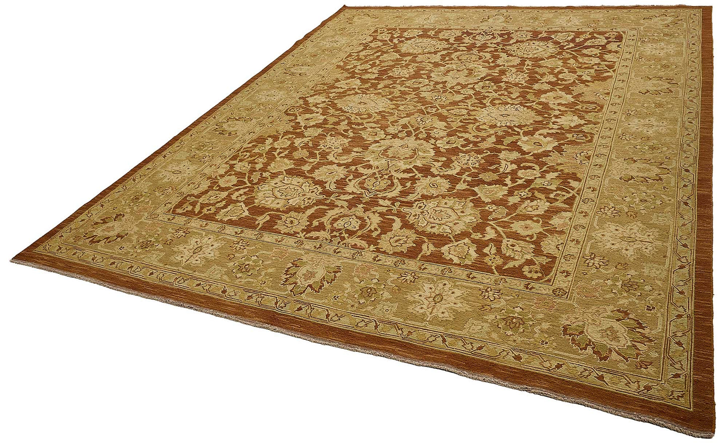 9x12 Red Turkish Floral Oushak Rug - 51639