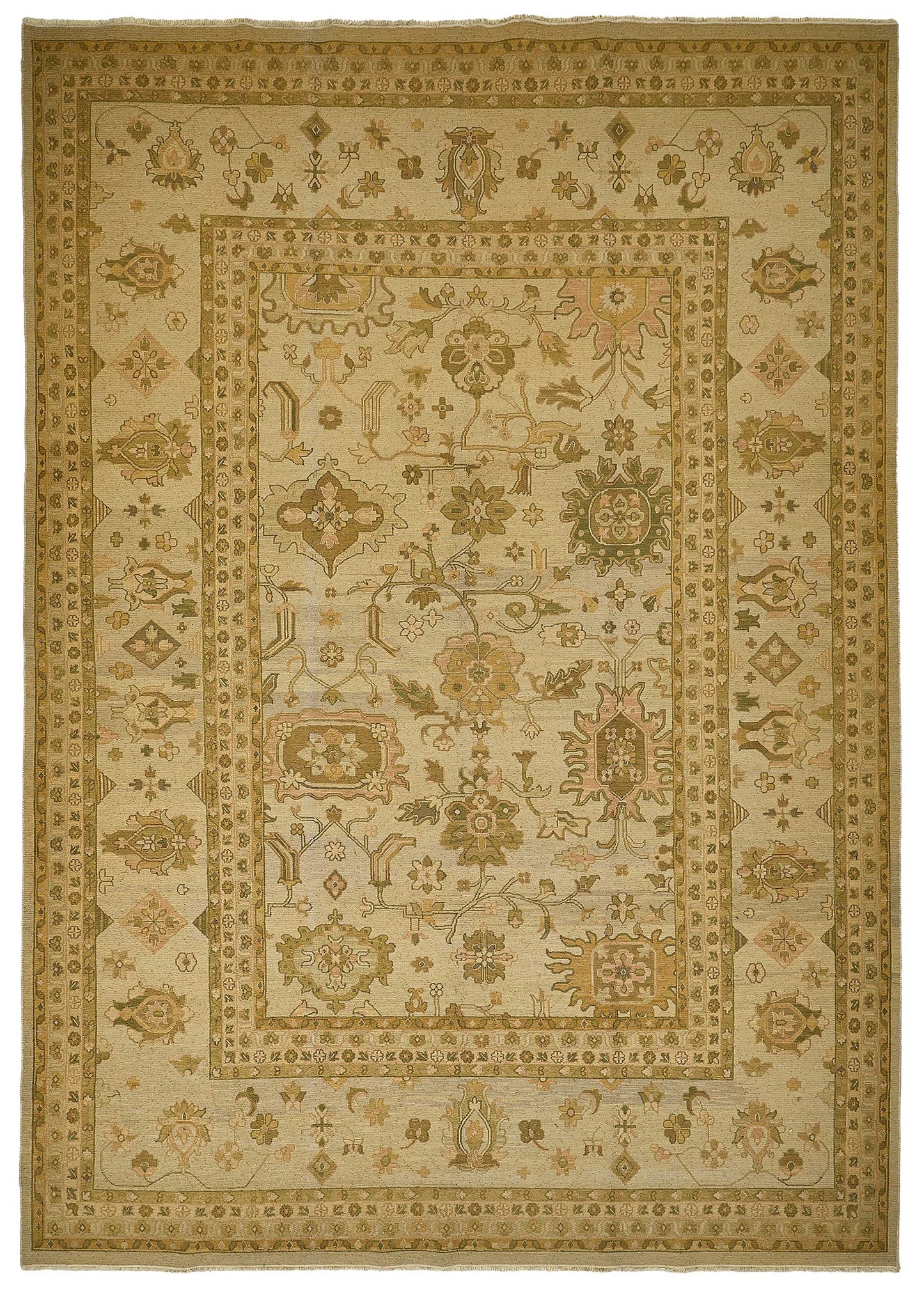 10x14 Beige Floral Oushak Rug - 51640