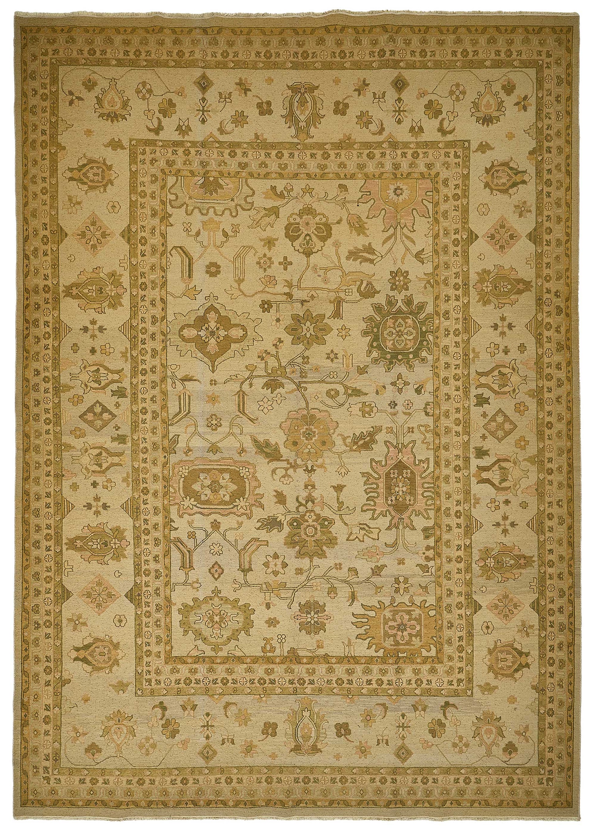 10x14 Beige Floral Oushak Rug - 51640