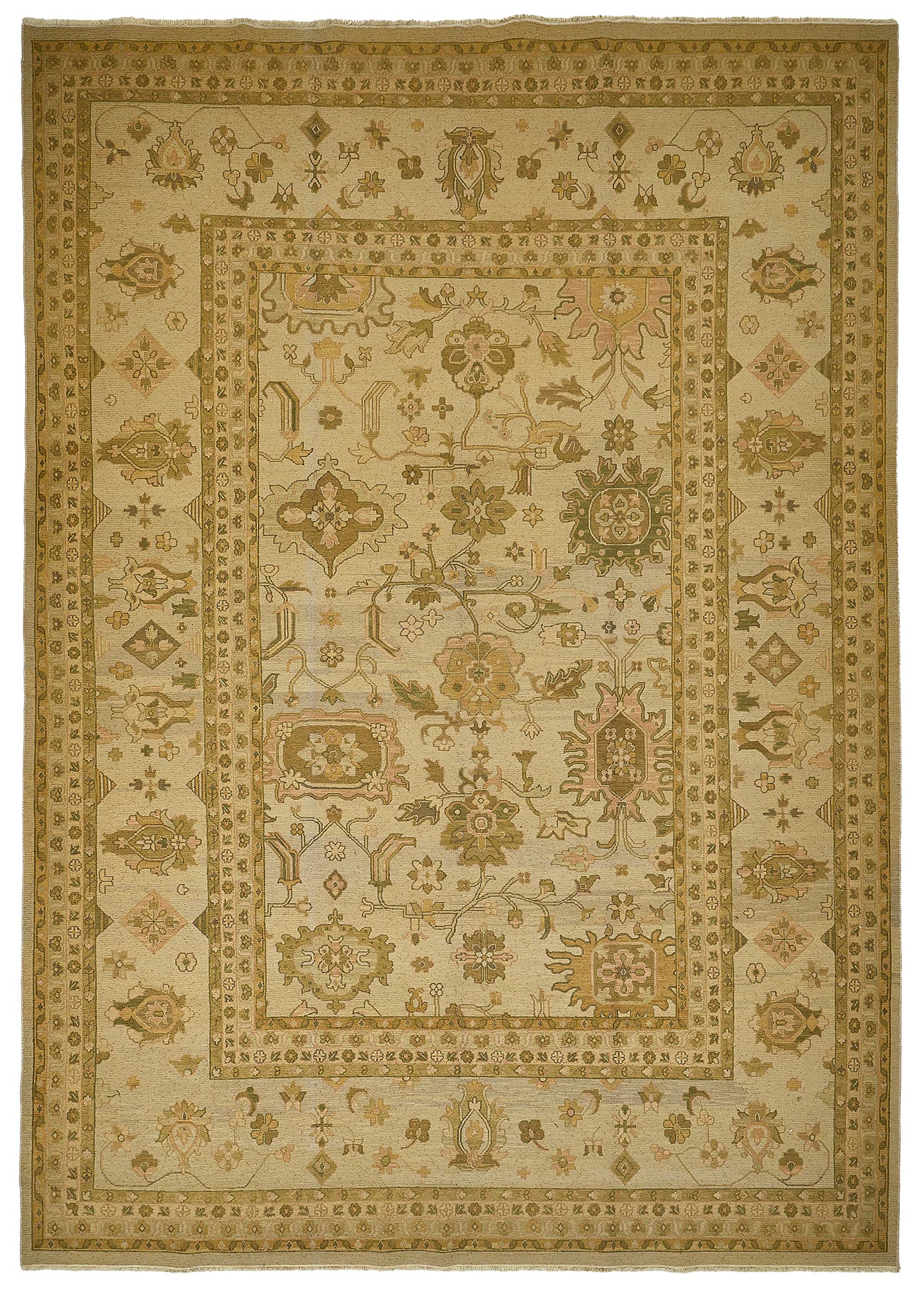 10x14 Beige Floral Oushak Rug - 51640