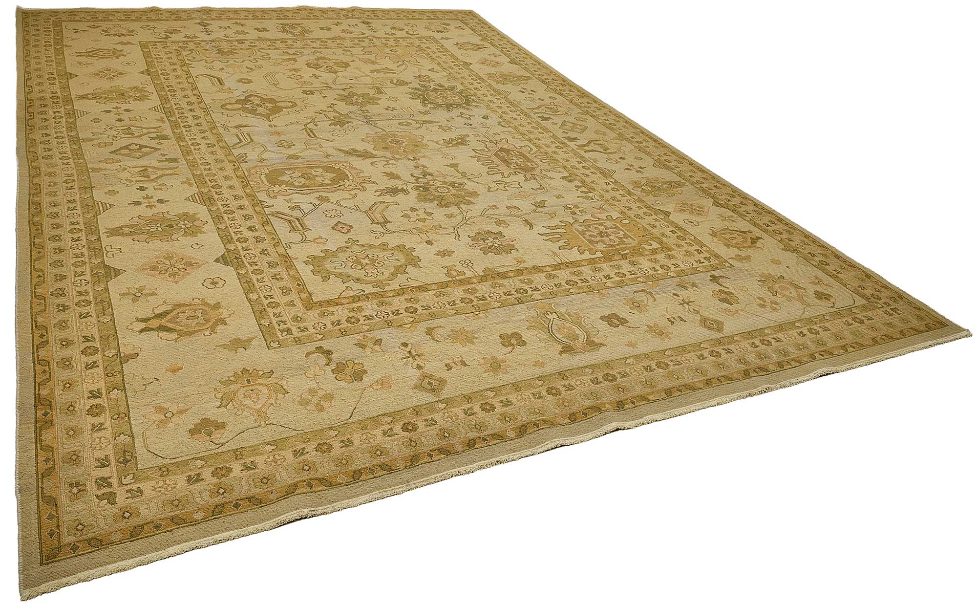 10x14 Beige Floral Oushak Rug - 51640