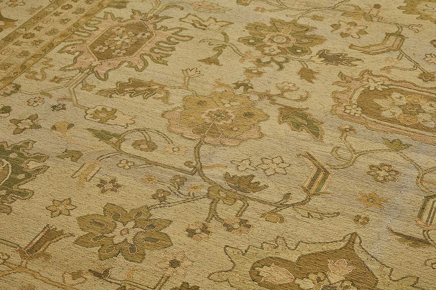 10x14 Beige Floral Oushak Rug - 51640