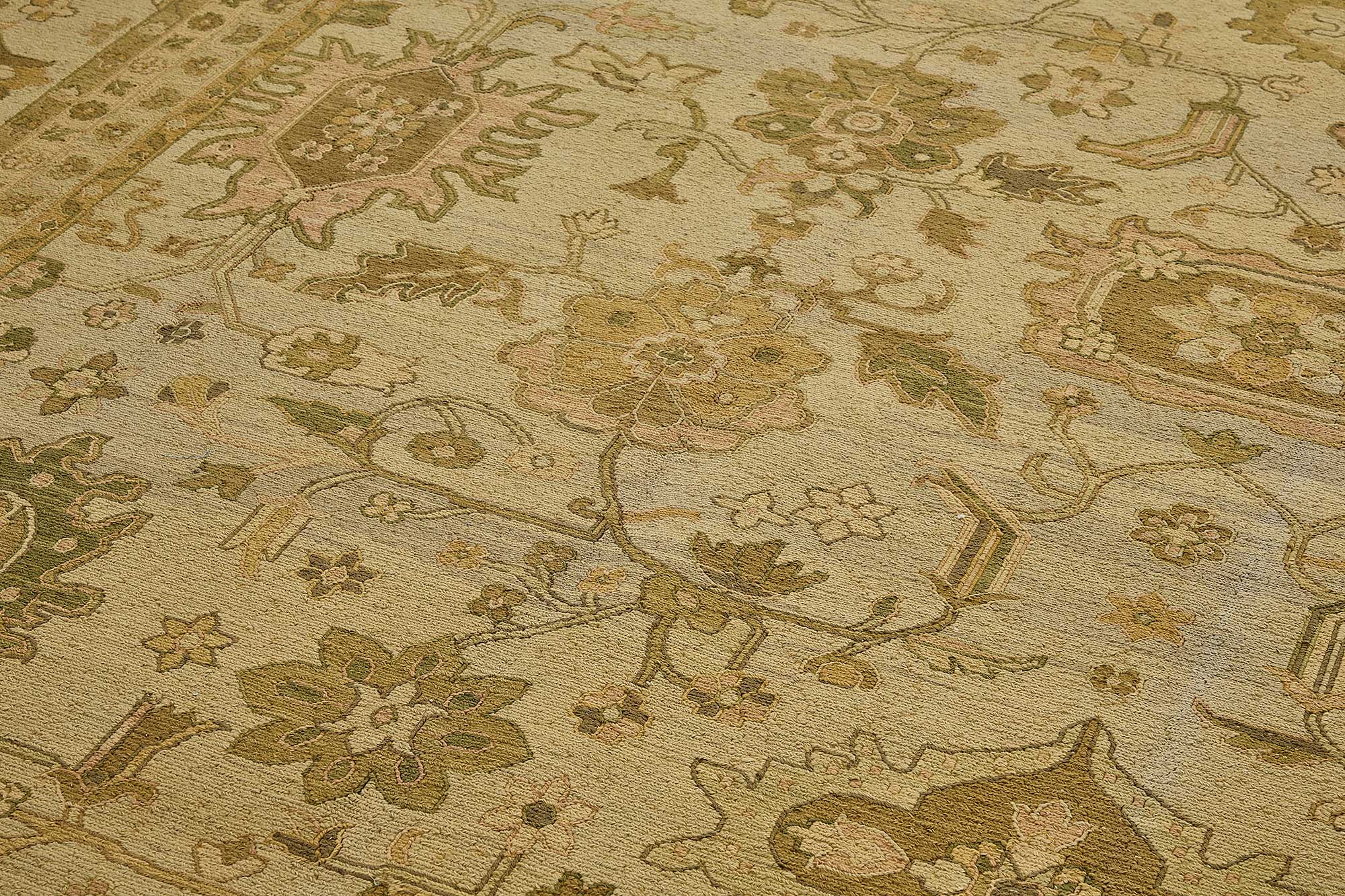 10x14 Beige Floral Oushak Rug - 51640