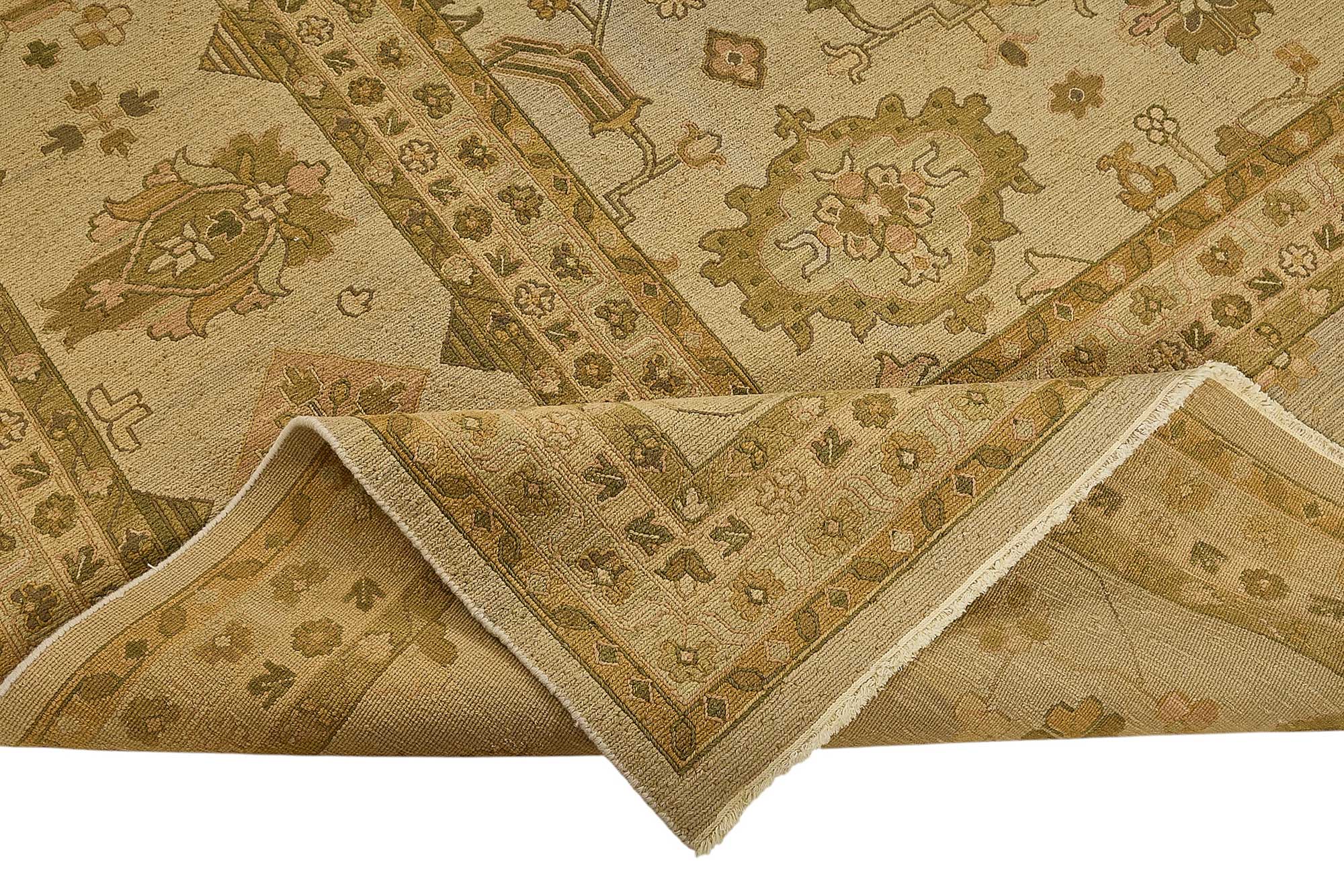 10x14 Beige Floral Oushak Rug - 51640
