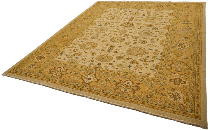 9x11 Beige Traditional Floral Oushak Rug - 51641