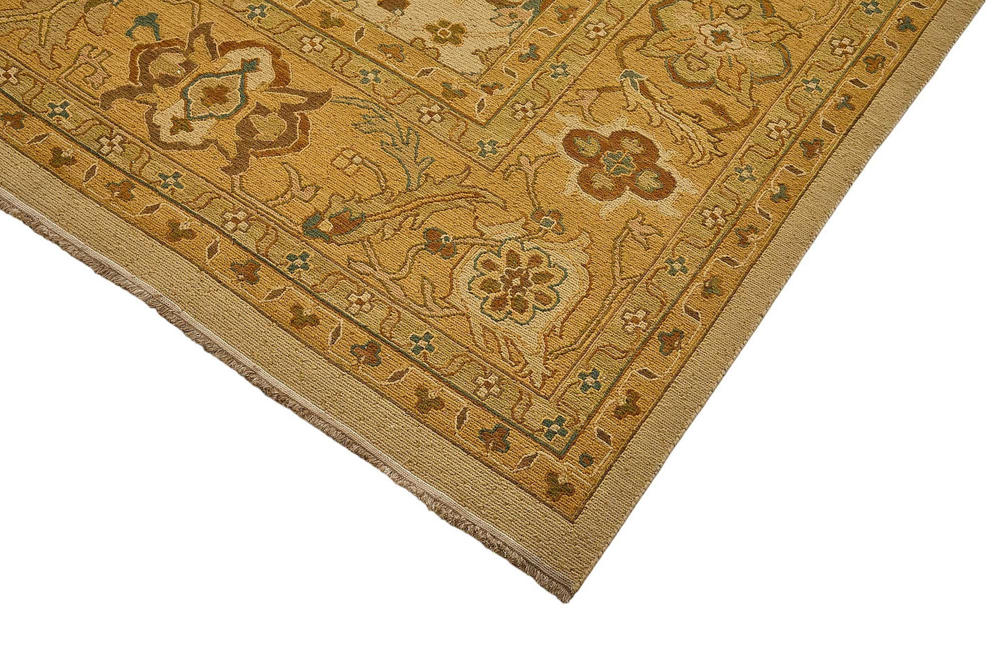 9x11 Beige Traditional Floral Oushak Rug - 51641