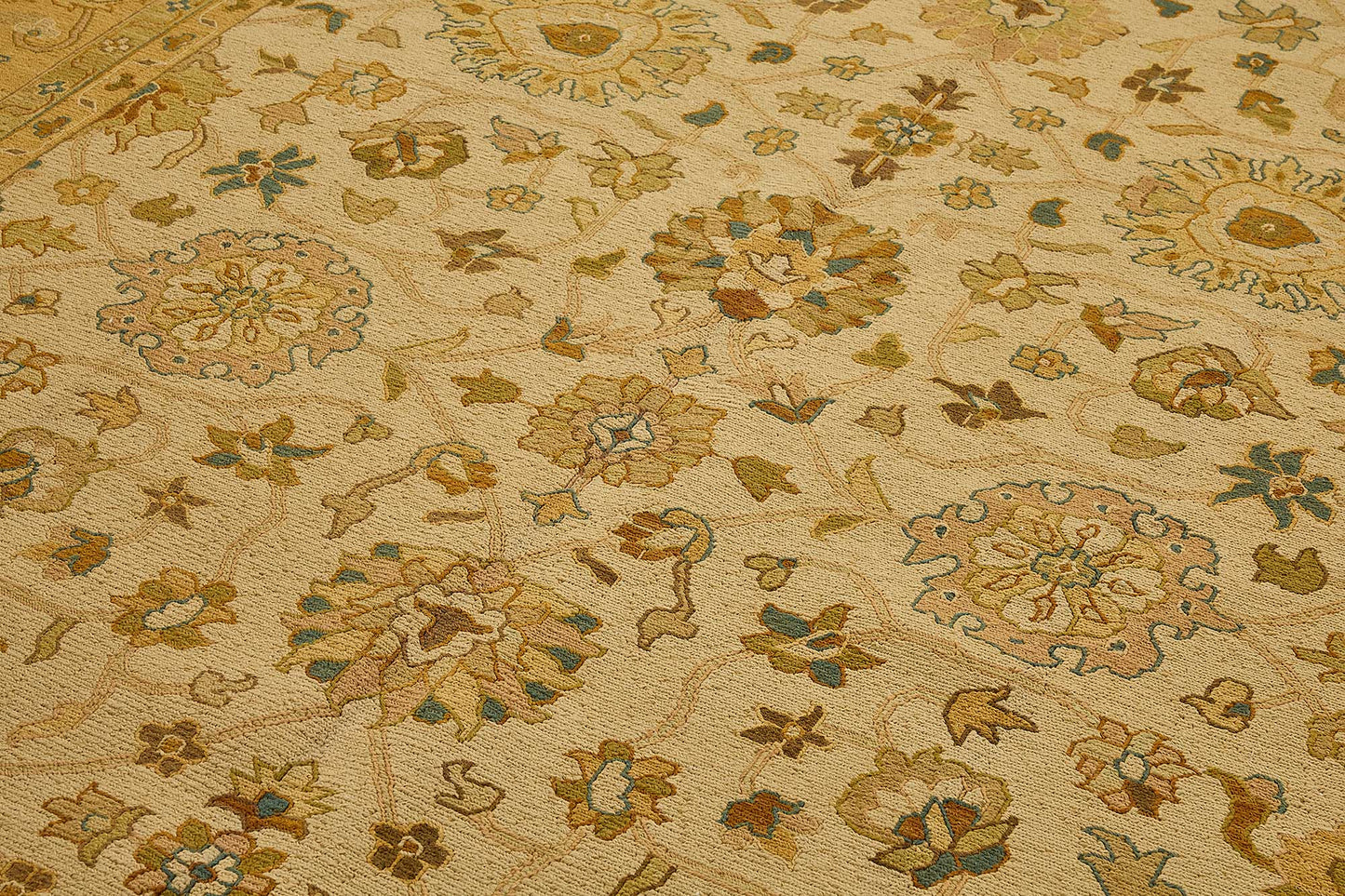 9x11 Beige Traditional Floral Oushak Rug - 51641
