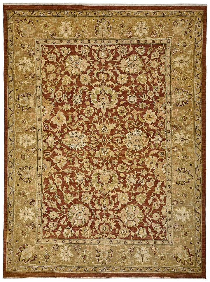 9x11 Red Handmade Floral Oushak Rug - 51642
