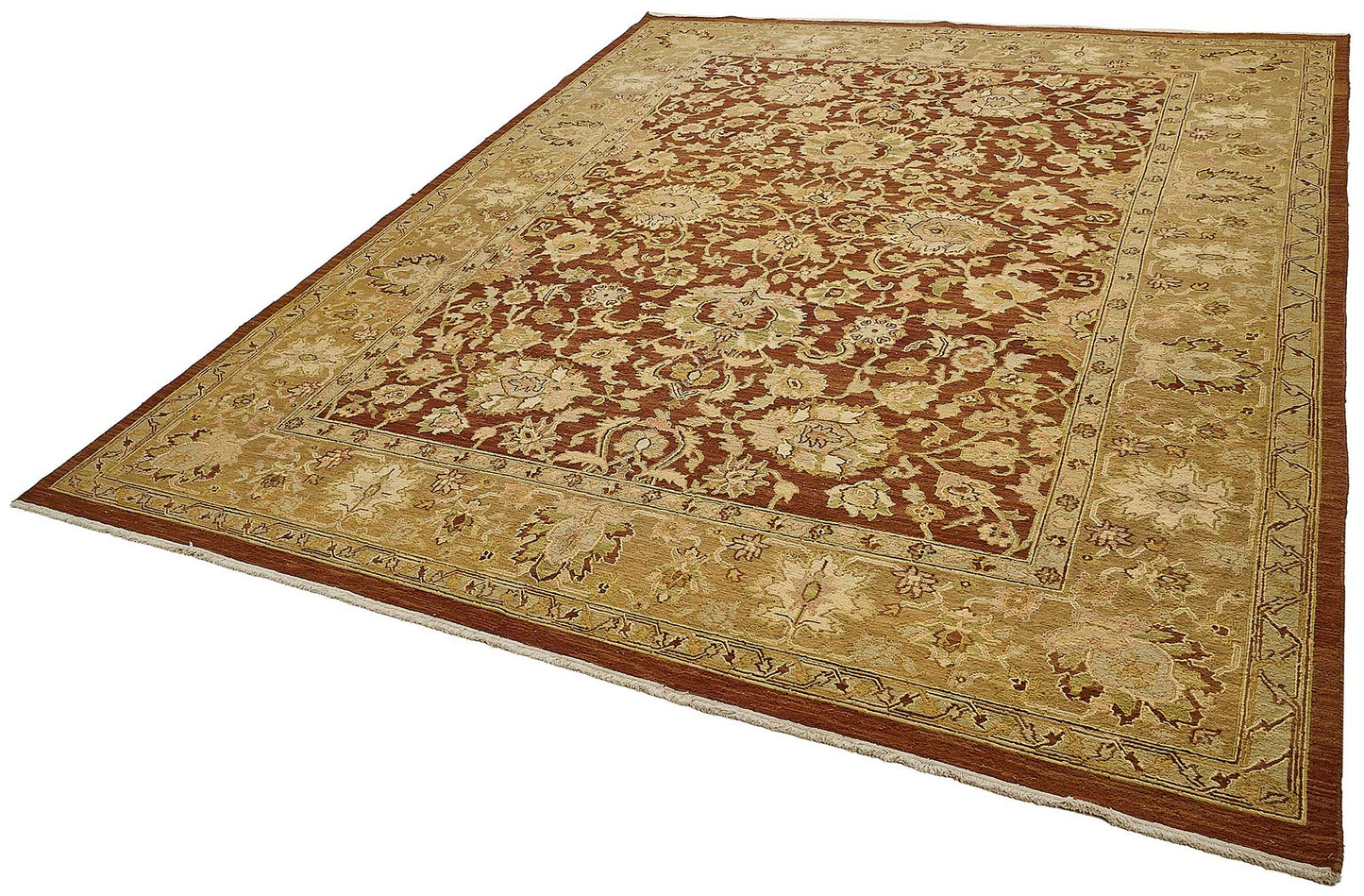 9x11 Red Handmade Floral Oushak Rug - 51642