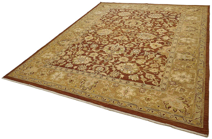 9x11 Red Handmade Floral Oushak Rug - 51642