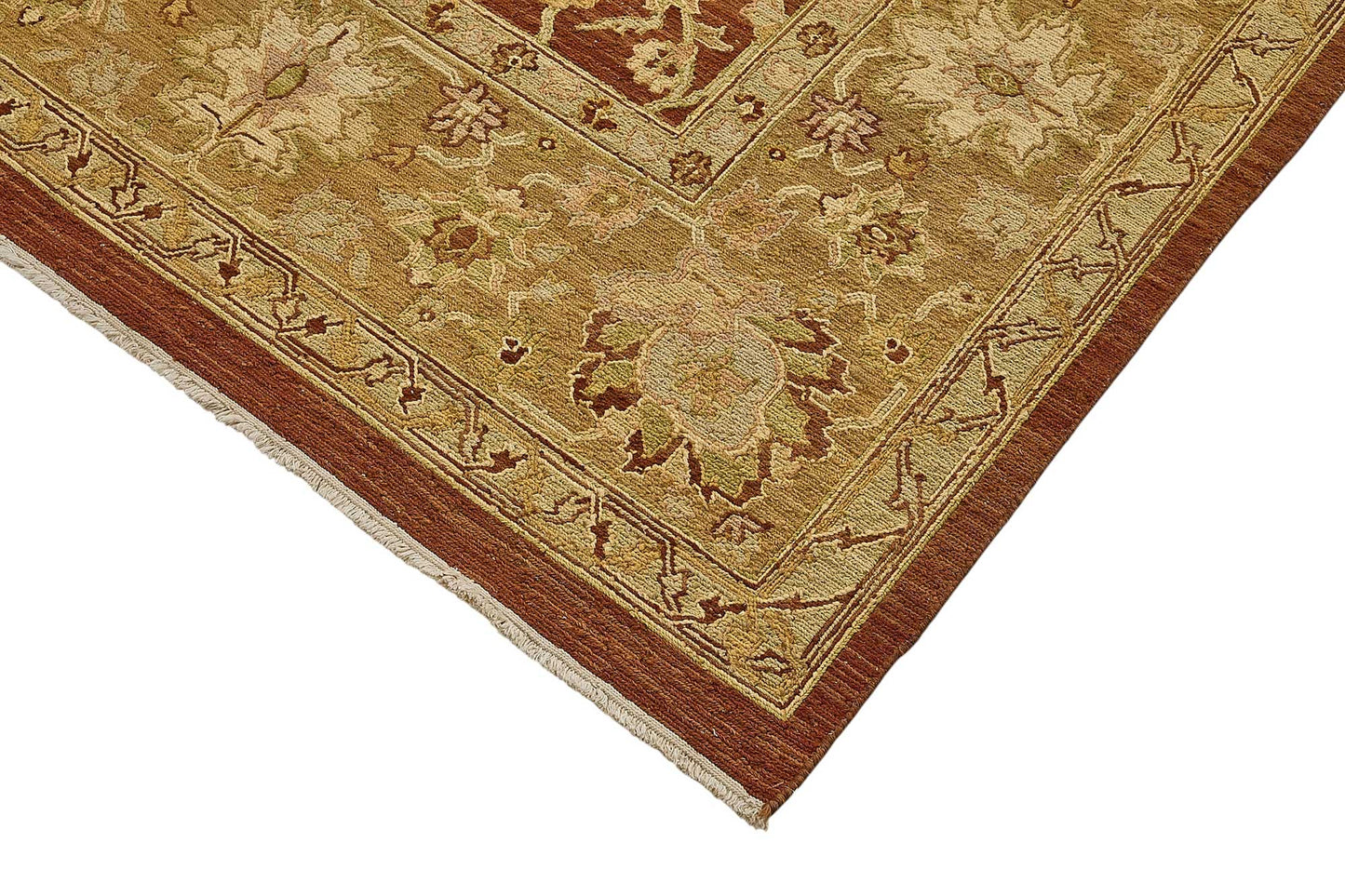9x11 Red Handmade Floral Oushak Rug - 51642