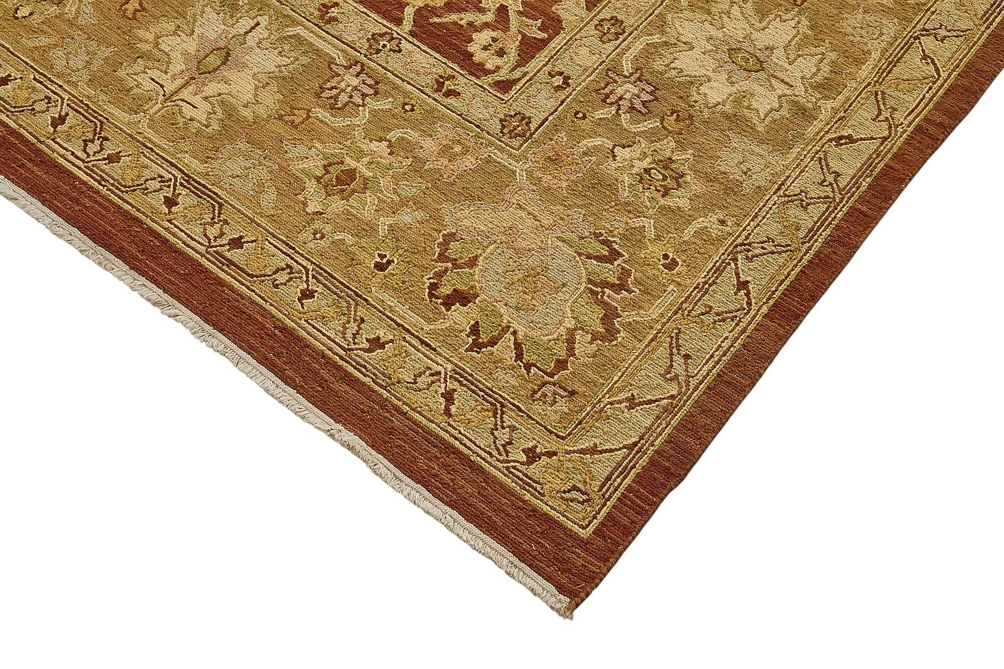 9x11 Red Handmade Floral Oushak Rug - 51642