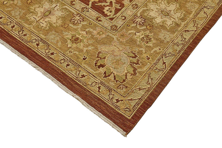 9x11 Red Handmade Floral Oushak Rug - 51642