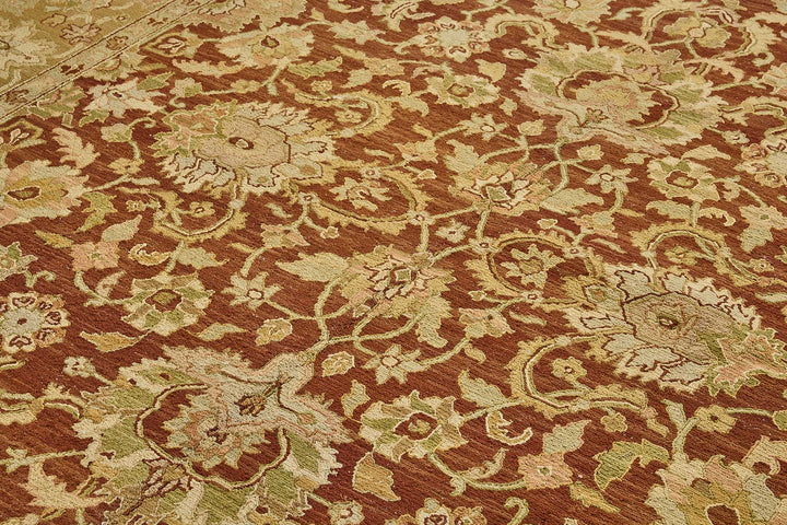 9x11 Red Handmade Floral Oushak Rug - 51642