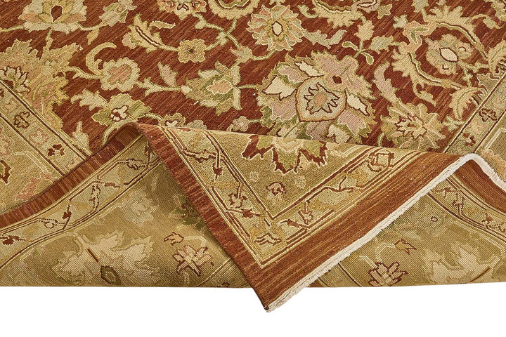 9x11 Red Handmade Floral Oushak Rug - 51642