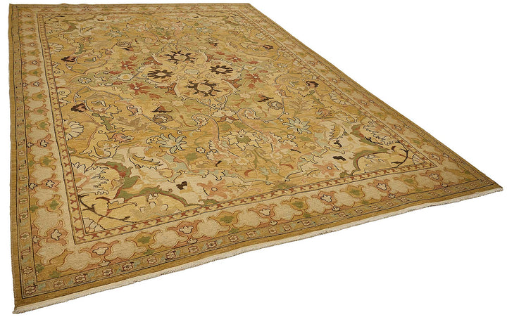8x11 Yellow Floral Medallion Oushak Rug - 51644