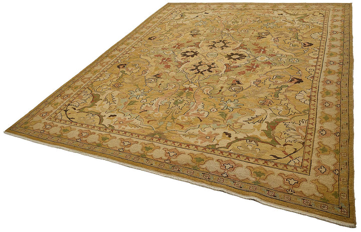 8x11 Yellow Floral Medallion Oushak Rug - 51644