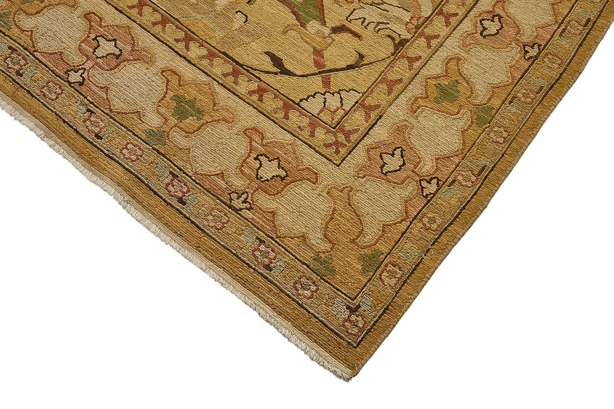 8x11 Yellow Floral Medallion Oushak Rug - 51644