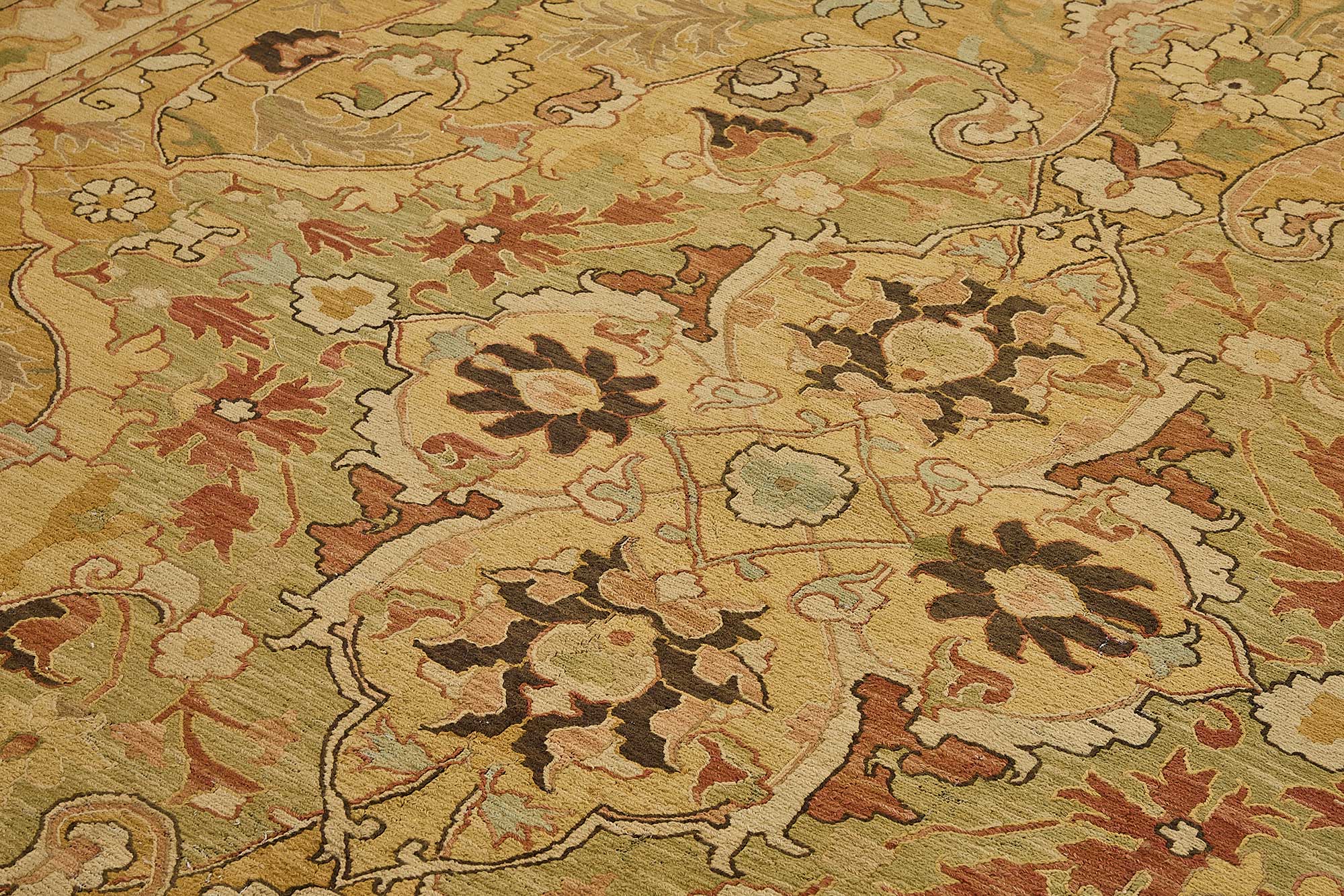 8x11 Yellow Floral Medallion Oushak Rug - 51644
