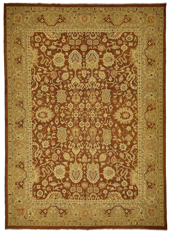 10x13 Red Traditional Floral Oushak Rug - 51645