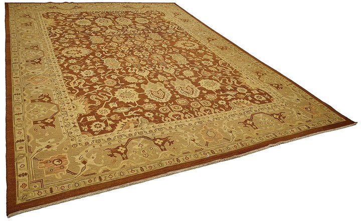 10x13 Red Traditional Floral Oushak Rug - 51645