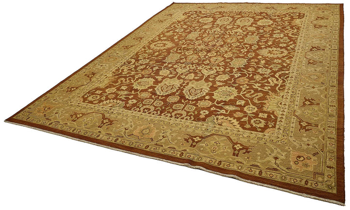 10x13 Red Traditional Floral Oushak Rug - 51645