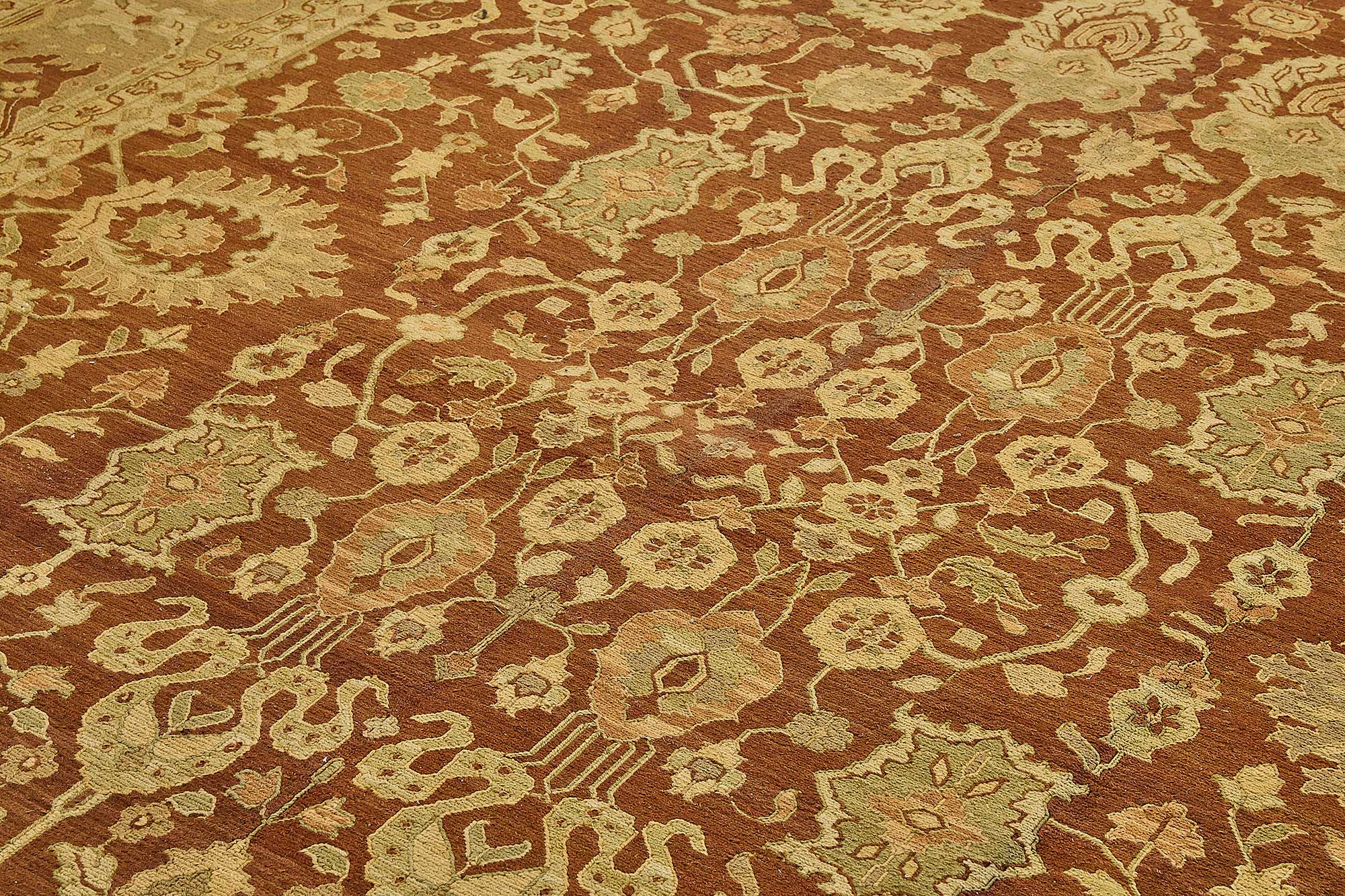 10x13 Red Traditional Floral Oushak Rug - 51645
