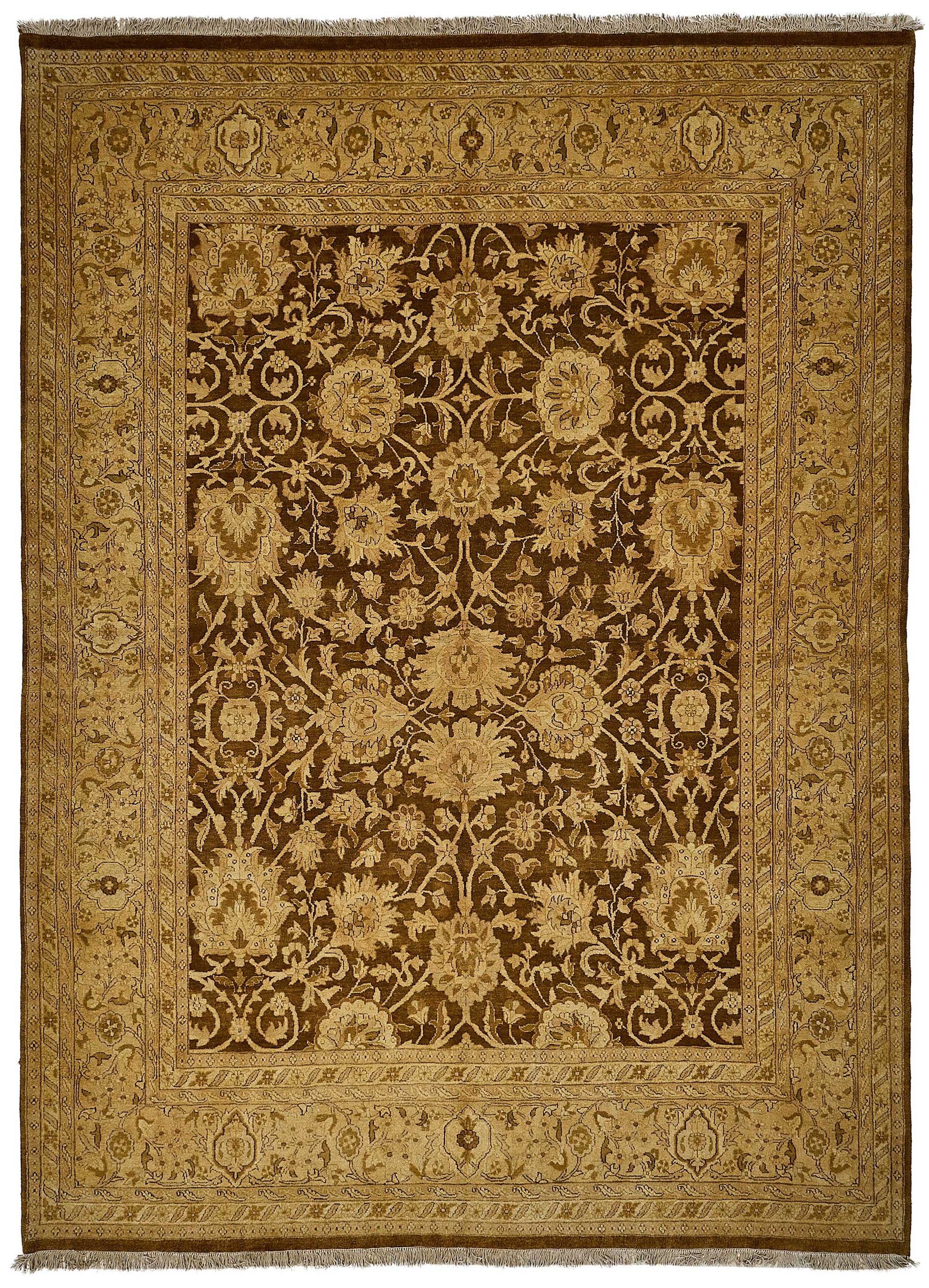9x12 Beige Turkish Floral Oushak Rug - 51647